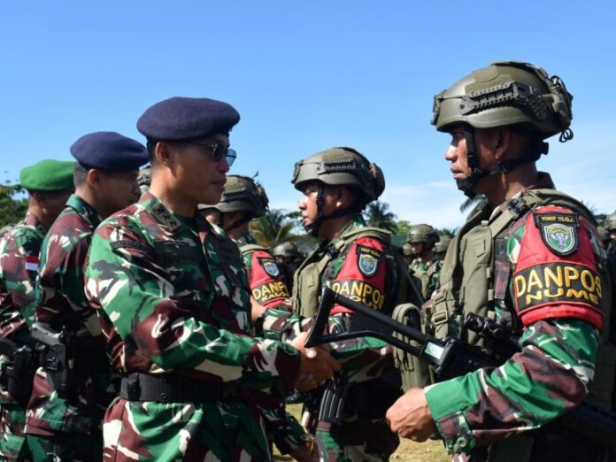 Danwing-Udara-3-Puspenerbal-hadiri-Upacara-Penerimaan-Satgas-Pamtas-Kewilayahan-Yonif-112-Dharma Jaya