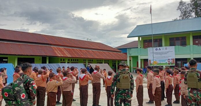 Satgas Yonif 144_JY Berkolaborasi dengan Kwarcab dan Dewan Saka Se-Kabupaten Boven Digoel