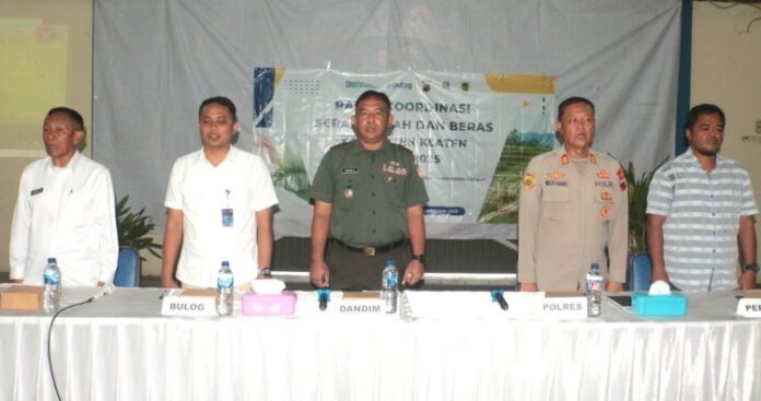Dandim Klaten Ikuti Rapat Koordinasi Penyerapan Gabah dan Beras di Kabupaten Klaten