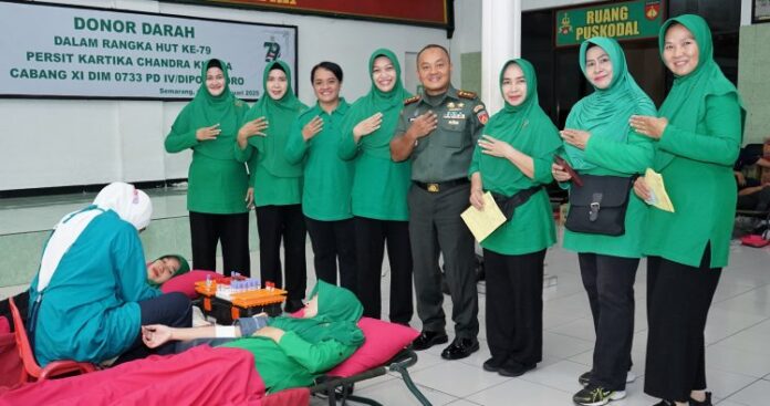 HUT Persit Ke-79! Kodim 0733_KS Selenggarakan Aksi Donor Darah, Ratusan Peserta Berpartisipasi