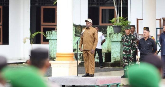 Dandim Sarmi Ikuti Apel Gabungan Bersama Forkopimda