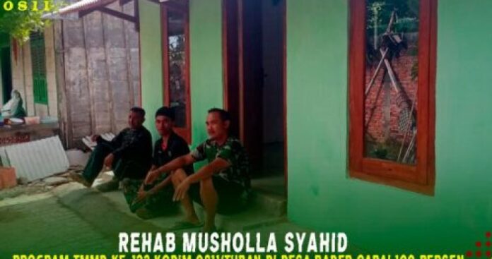 Rehabilitasi Musholla Syahid dalam Program TMMD Ke-123 di Desa Bader Telah Selesai 100 Persen