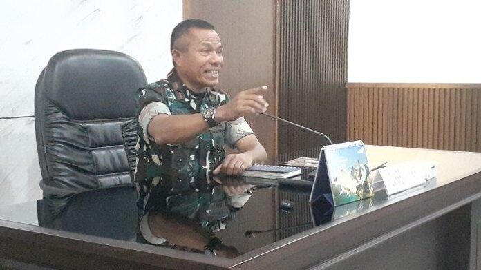 Komandan Korem (Danrem) 161 Wira Sakti Kupang, Brigjen TNI, Joao Xavier Barreto Nunes saat memberikan keterangan pers
