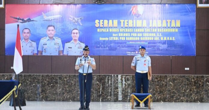 Danlanud Sultan Hasanuddin Pimpin Serah Terima Jabatan Kepala Dinas Operasi