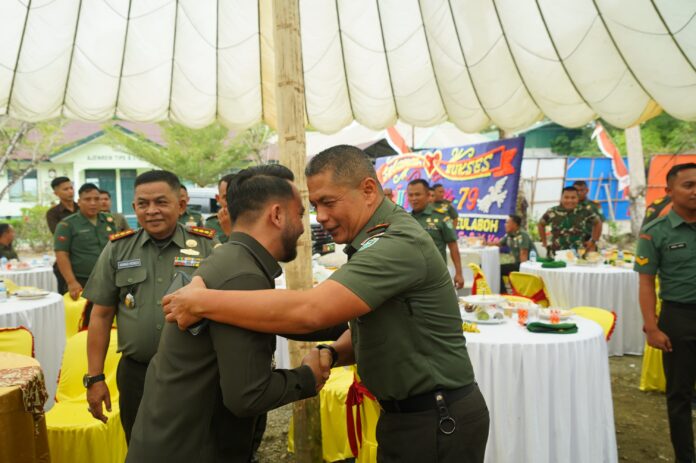 Danrem 012Teuku Umar, Kolonel Inf Benny Rahadian, menghadiri acara syukuran HUT ke-79 Peralatan Angkatan Darat (Palad) yang digelar di Markas Detasemen Peralatan (Denpal) IM 2 Meulaboh