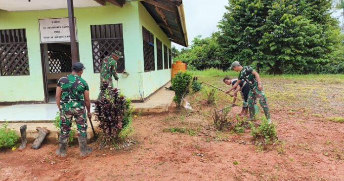Satgas Yonif 144_Jaya Yudha Gelar Karya Bakti