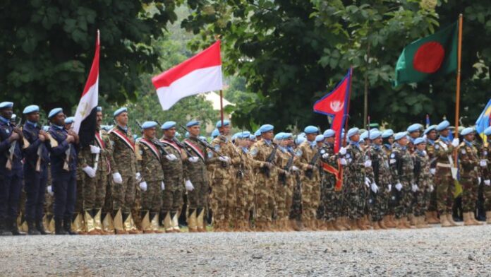 Kontingen Garuda Kibarkan Merah Putih di Perayaan Kemerdekaan Republik Afrika Tengah